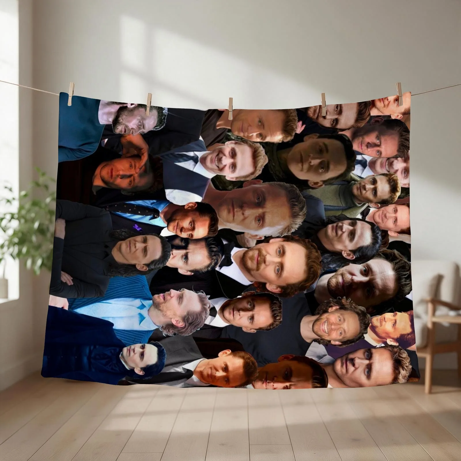 Tom Hiddleston Photo Collage Throw Blanket wednesday Plaid on the sofa decorative Blankets Sofas Of Decoration Blankets