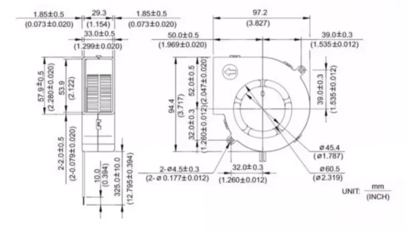 AC100V 230V Stufa per barbecue Stufa diesel Scarico 97x97x33mm Ventola di raffreddamento centrifuga a turbina