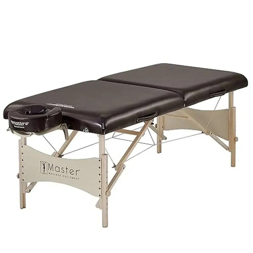 Professional Portable Massage Bed Adjustable Height Multi-Layer Cushion European Beech Wood 1000lbs Support Accessories Included