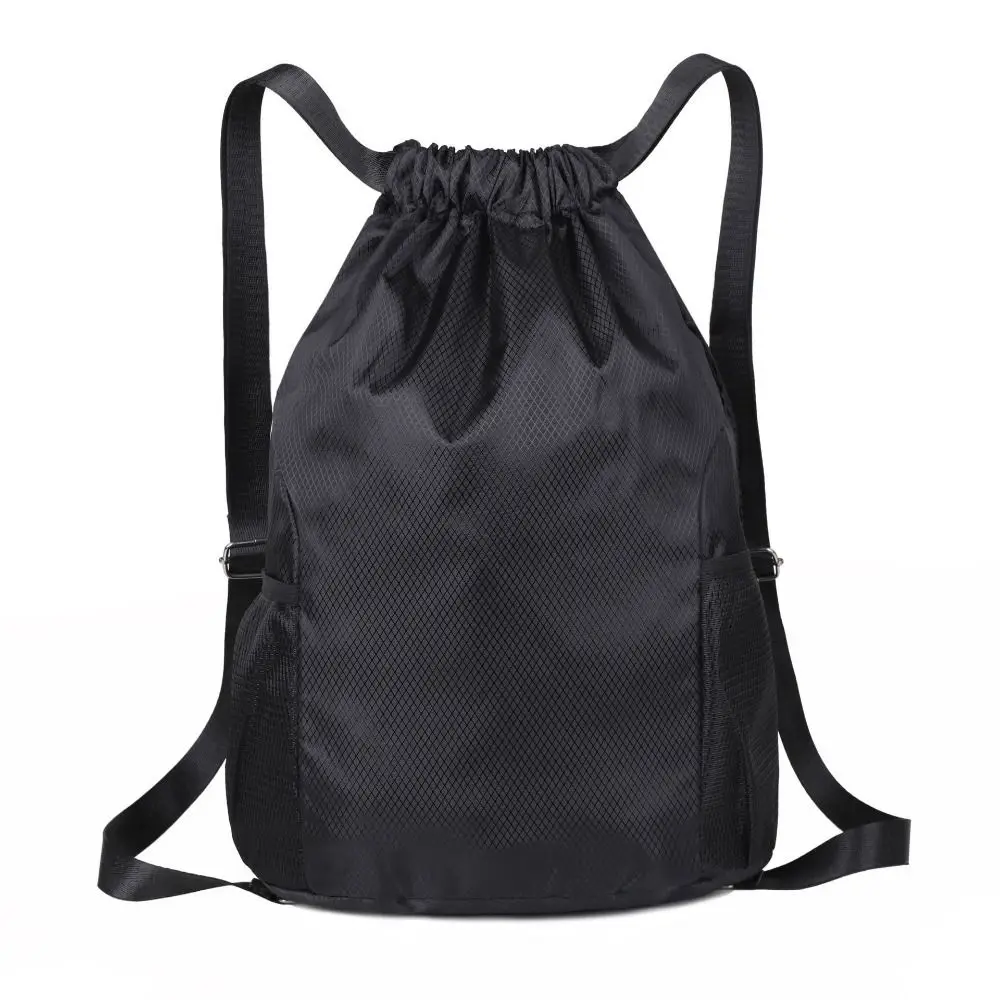 Durable Lightweight Drawstring Backpack Wear-resistant Waterproof Fitness Sack Solid color Shopping Bags Swimming