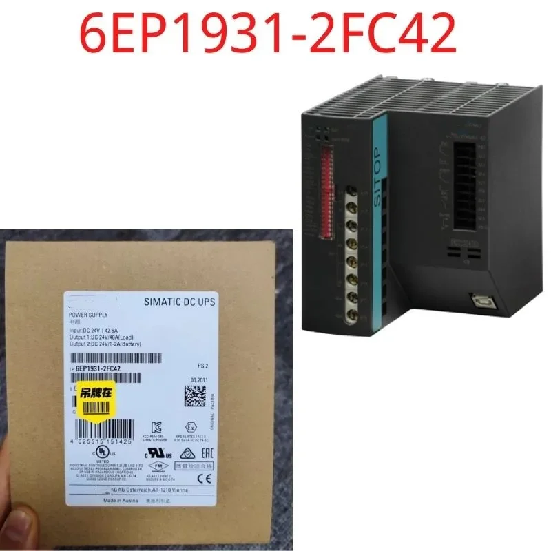 6EP1931-2FC42  Brand New SITOP DC UPS module 24 V/40 A uninterruptible power supply with USB interface input: 24 V DC/42.6 A out