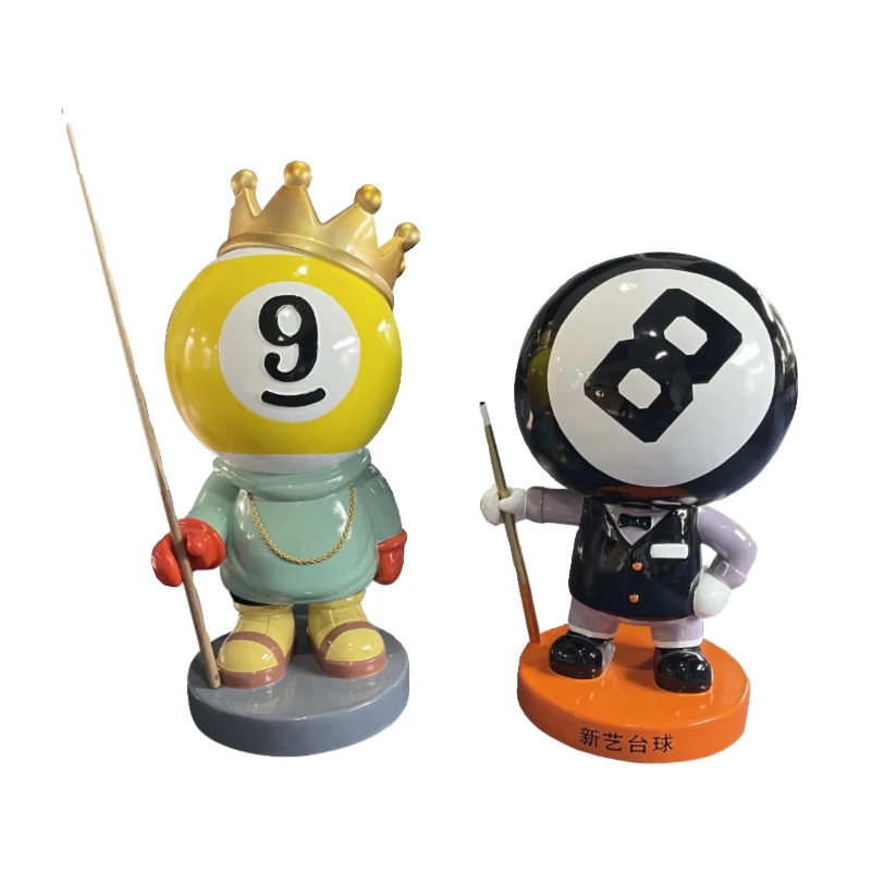 

Billiards model cartoon doll large ornament fiberglass sculpture decorative billiard hall