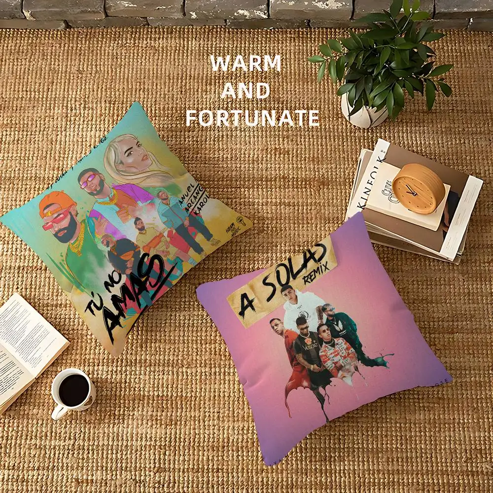 Anuel AA Real Hasta La Muerte Music Album Maple Design Cushion Cover Happy Autumn Harvest decor Holiday Decorati Pillow Cover