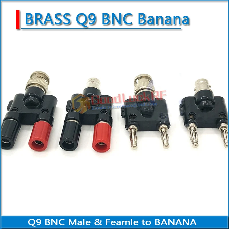 Bnc 3 Way Splitter Adapter Socket Metal + Plastic Y-Type Bnc Male Naar Dual Banana Man Jack Audio luidsprekerkabel 4 Mm Rf Adapter