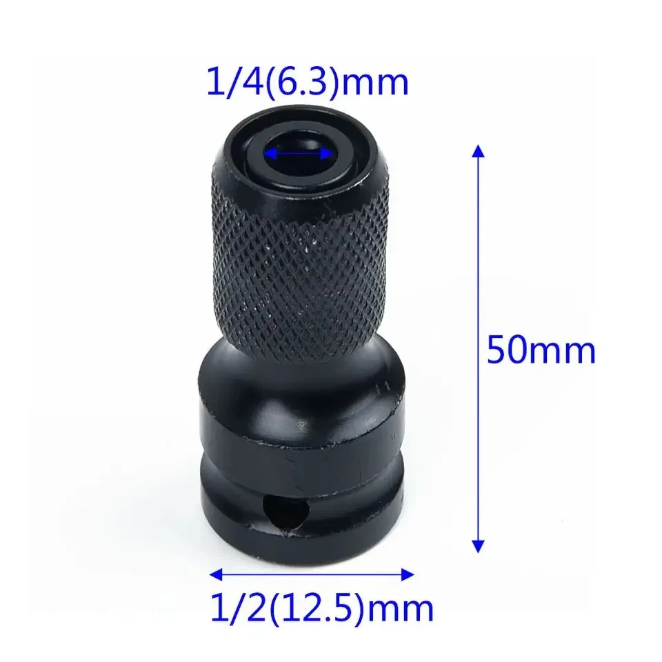 Quick Release 1/2-Inch Square Drive to 1/4-Inch Hex Female Socket Adapter Converter Chuck Adaptor for Impact and Ratchet Wrench image 3