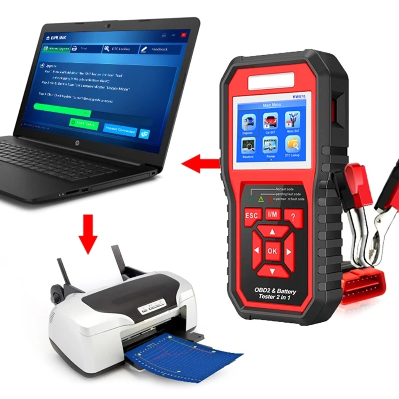 QM 2 in 1 Scanner Engine Light Check Fault Scan Car Diagnostic Battery Code Reader