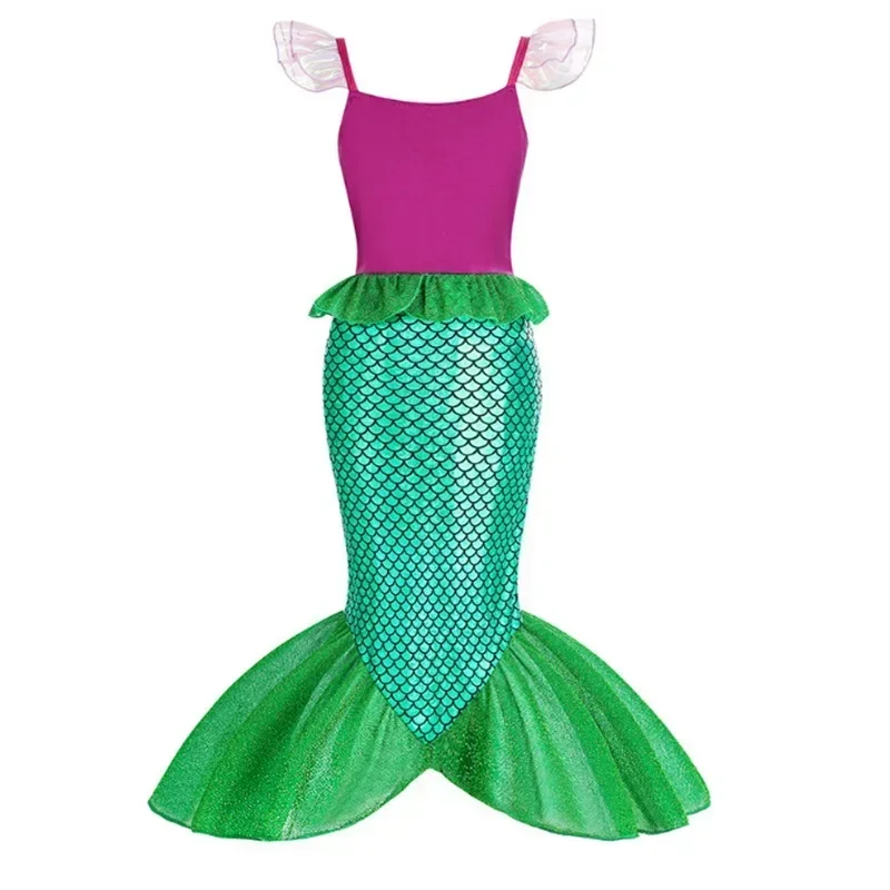 Little Mermaid Princess Dress for Girls Halloween Cosplay Ariel Costume Children Carnival Birthday Party Clothes 3-10 Years