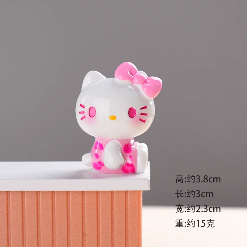 10 szt. Zabawka Hello Kitty, urocza kreskówka kawaii, prezent dla uczennicy, żywica, anime, dekoracja na biurko, dekoracja samochodu, zabawka dla dzieci, sprzedaż hurtowa