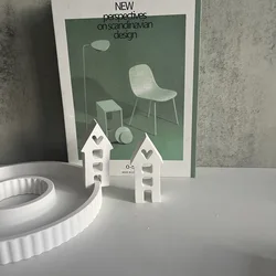 Cute House Insert Ornament Mold House Plaster Plaster Small House Moulds Ornament Drip Making Molds