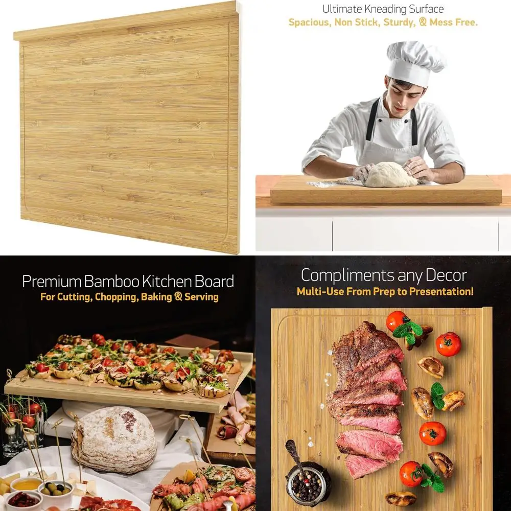 

Размер бамбуковой разделочной доски Jumbo, 21x18 дюймов, с губкой для приготовления на кухне, сервировки и измельчения