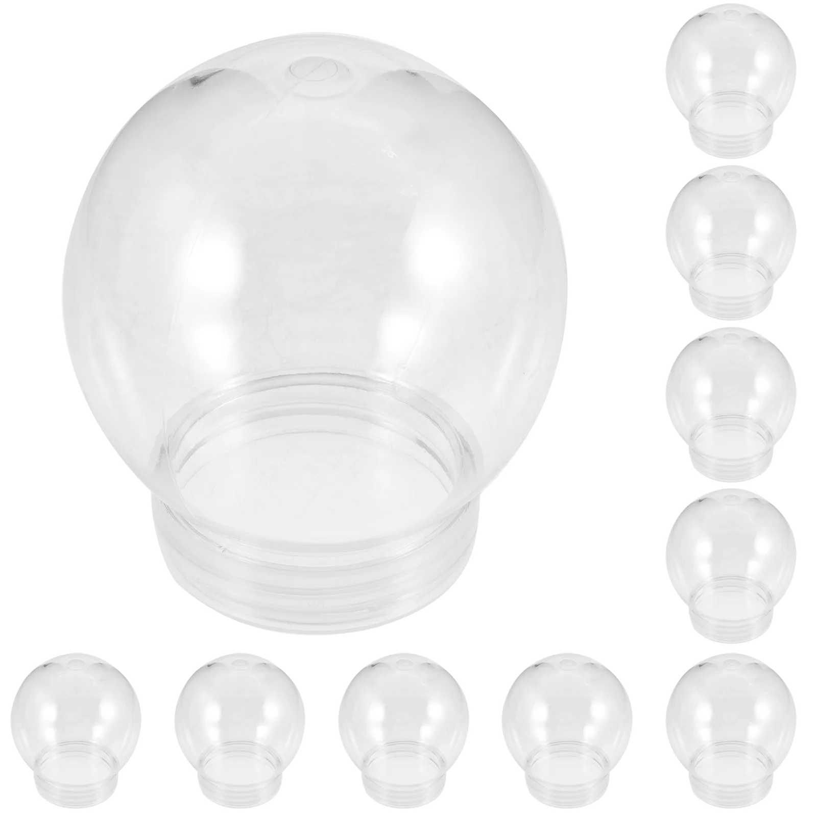 

10 Pcs DIY Transparent Plastic Water Ball Snowball with Screw Cap 10pcs (300ml Cap) Empty Globes Lightbulb Liquid Kit Office