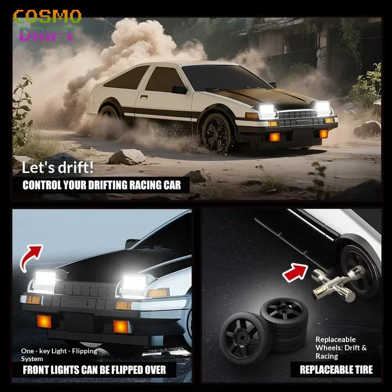 Fskrc Ae86 Remote Control Drift Car 1 18 Scale Gyroscope Four Wheel Drive 2 4G High Speed Racing Rtr Ready To Run Cool Lighting