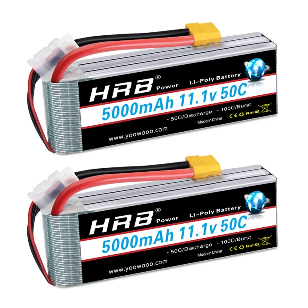 リモートコントロールトラックおよびトラギーカーおよび飛行機用のhrb-lipoバッテリー、5000mah、3s、11.1v、50c