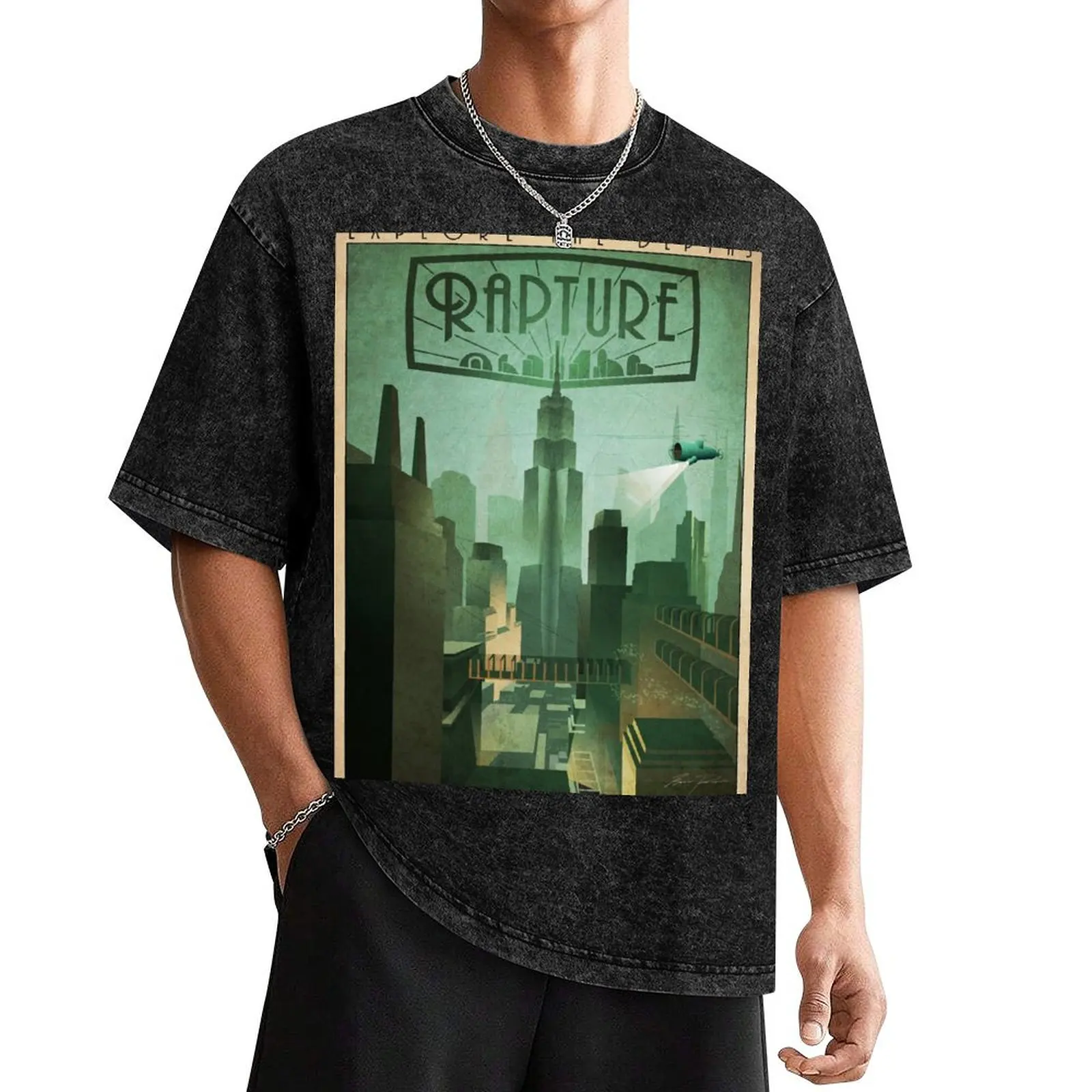 Explore Rapture, Bioshock Poster T-Shirt shirts graphic tee vintage graphic tee aesthetic clothes anime mens cotton t shirts