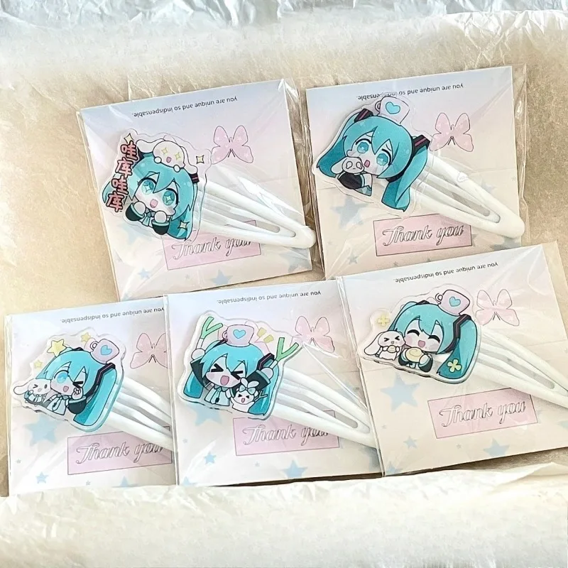 

New Cartoon cute girl heart Hatsune Miku anime Miku hairpin student two-dimensional kawaii hair accessories bangs side clip gift
