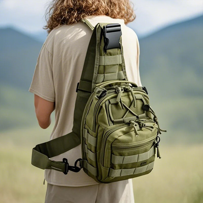 

Водонепроницаемая треккинговая тактическая сумка на плечо для кемпинга для мужчин, пешего туризма, путешествий, альпинизма, рыбалки, слинг через плечо, открытый выходный Molle B