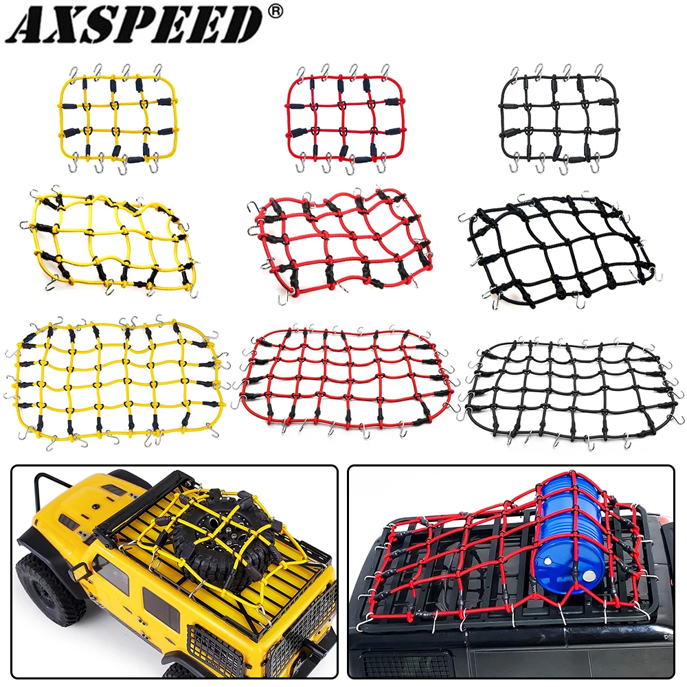 AXSPEED Roof Rack Elastic Luggage Net for 1/10 1/18 1/24 RC Crawler Car AXIAL SCX10 TRX4 Bronco TRX6 Tamiya D90 TRX4M SCX24