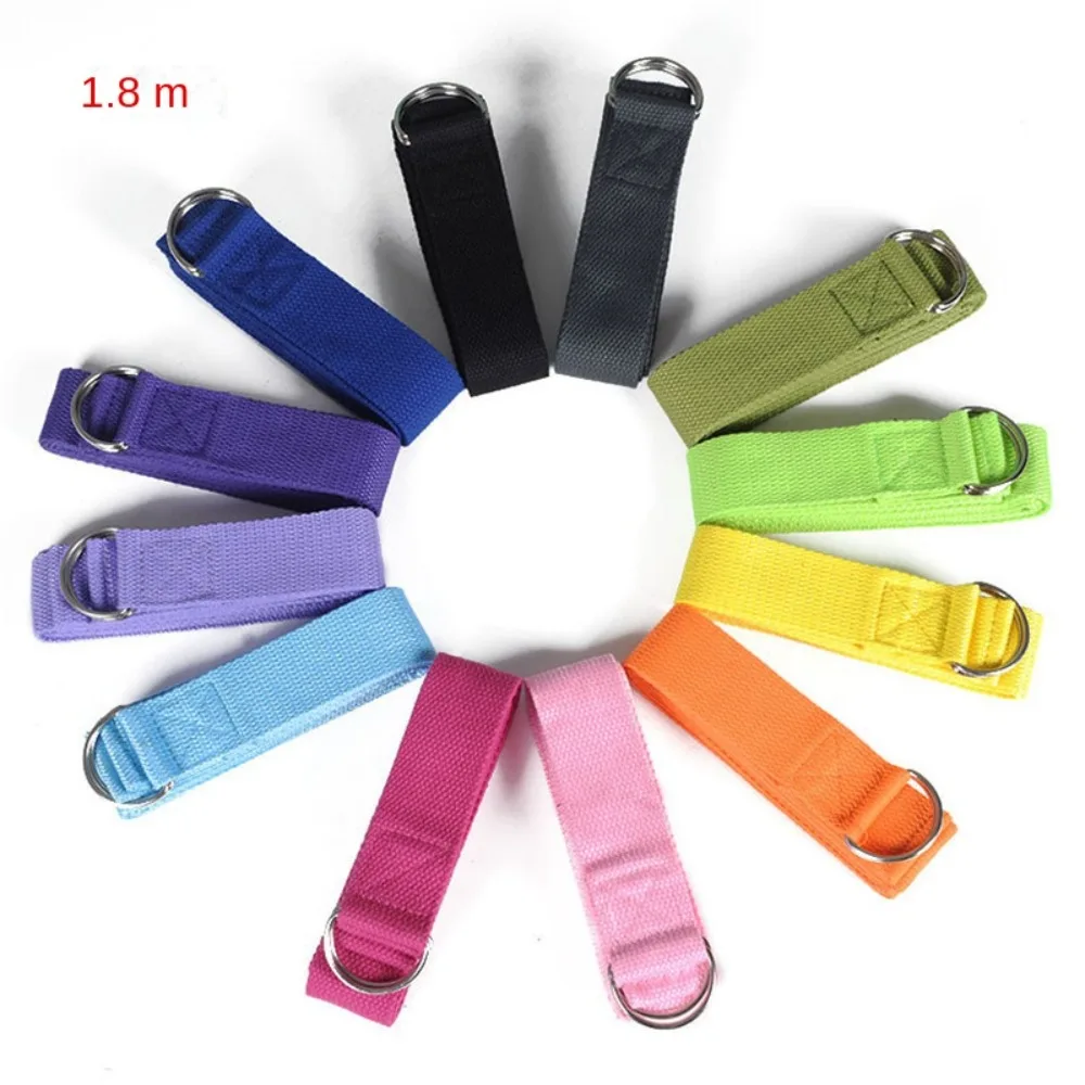 Nuevo Correa de Yoga de 1,8 m x 3,8 cm, hebilla de anillo en D ajustable de algodón duradero, correas de ejercicio,