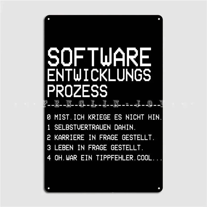 Software Development Metal Plaque Poster Club Personalized Pub Garage Plaques Tin Sign Poster