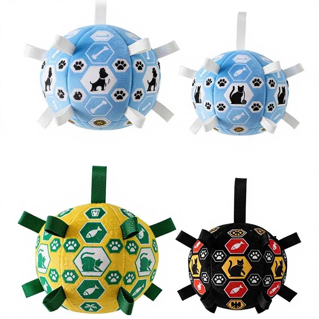 Indestructible Dog Soccer Ball with Grip Ring—Durable Interactive Pet Toy, Chew-Resistant Toy for Cats and Dogs view 5