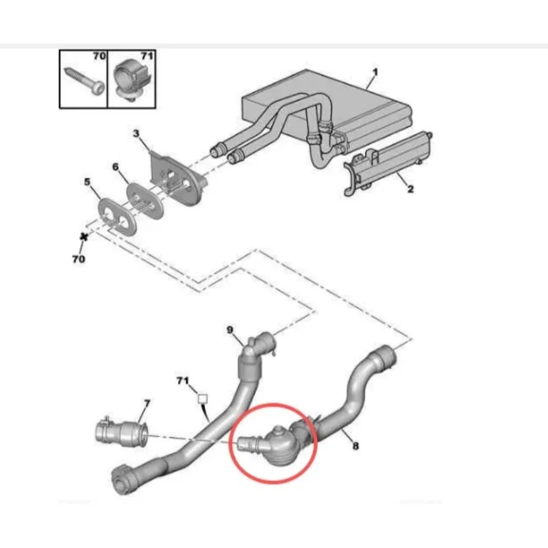 1307SC 1351KV 6466Y1 Heat Supply Pipe Joint 3.0 for Peugeot 407 407SW 607 for Citroen C5 C6 3.0 2.2