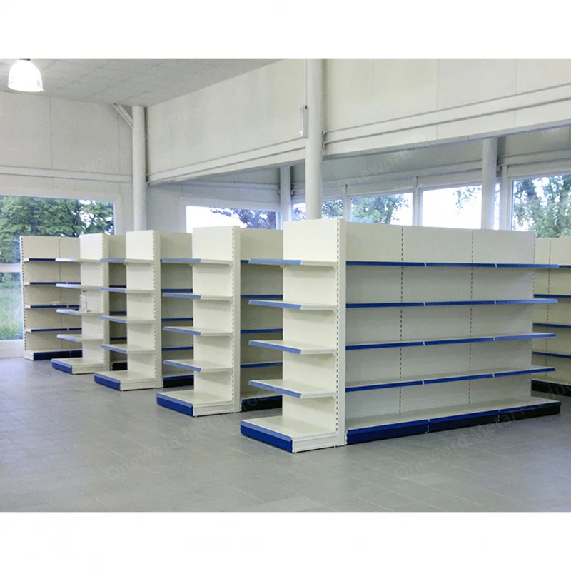 custom.High Quality Double-Sided Heavy Duty Metallic Supermarket Rack 5 Years Warranty Powder Coated Durable Adjustable Eco-Frie