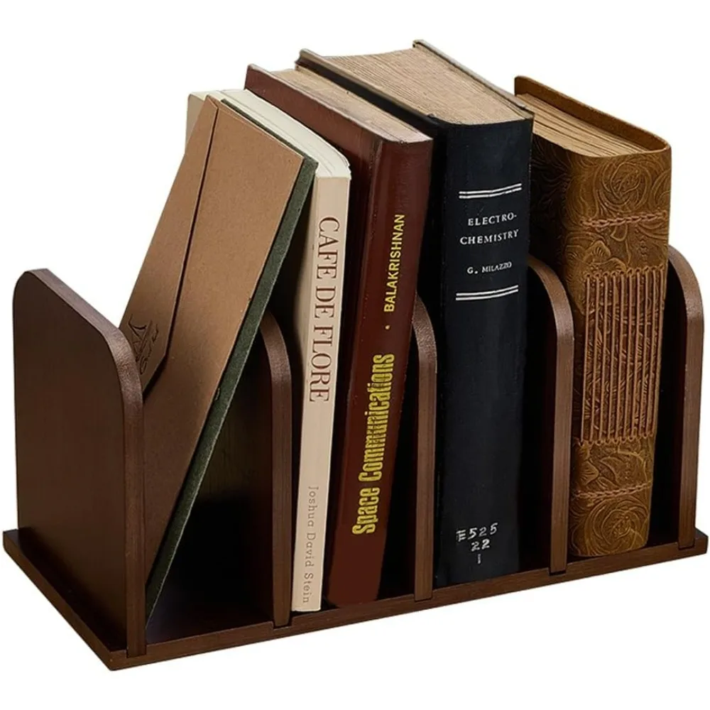 

Desk Organizer Mail Holders 12x5x6 Inch 4 Compartments Bamboo Desk File Storage Stands Document Sorting Rack for Office