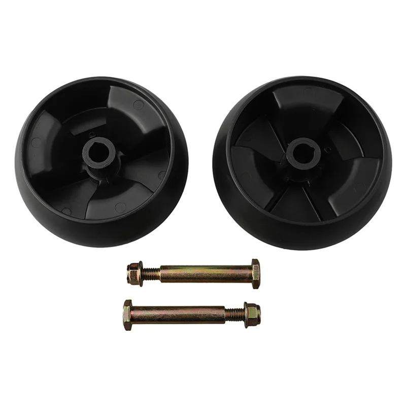 

ABFS 4Pcs DECK WHEELS 5Inch Deck Wheels And Axle Bolts For Hustler/Toro Ride On Mowers Garden Machine