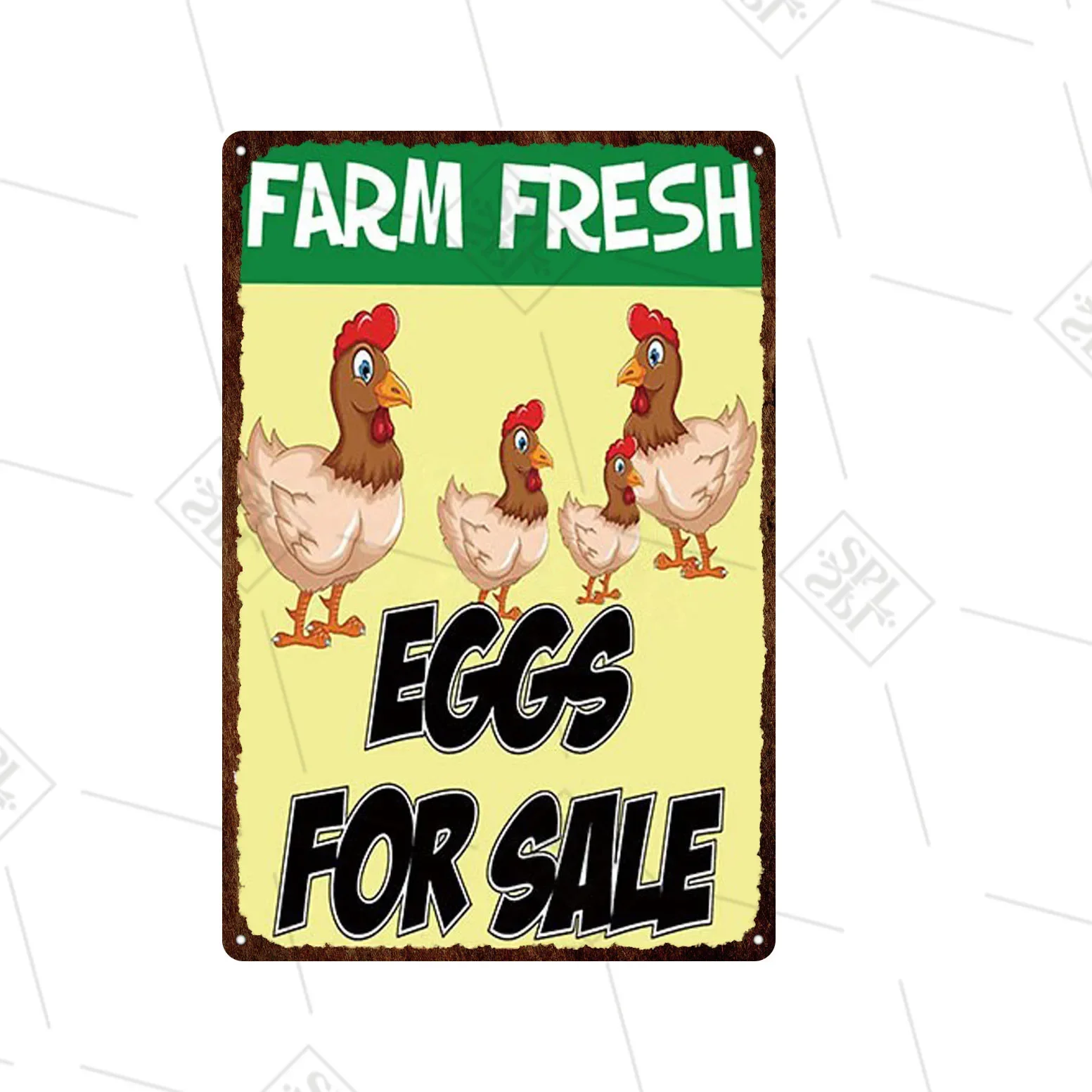 Rarm Fresh Eggs For Sales Farm Fence Sign Chick Tin Plate Vintage Metal Sign Farm Decoration Signboard Plaque Home Decoration