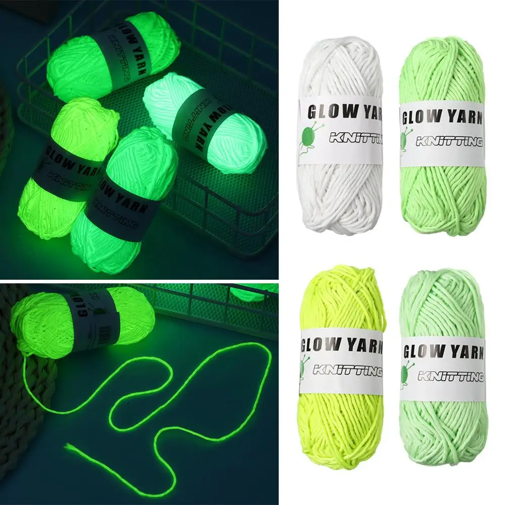Handgefertigtes Polyester-Nähgarn, leuchtet im Dunkeln, Strickwolle, handgestrickt, leuchtendes, klobiges Garn