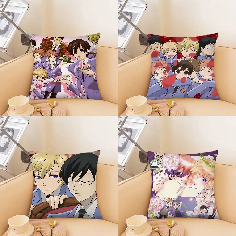 1pc Anime O-Ouran High School Host Club Pillow Case Fashion Square Pillowcase Bedroom Sofa Room Ins Decoration Leisure