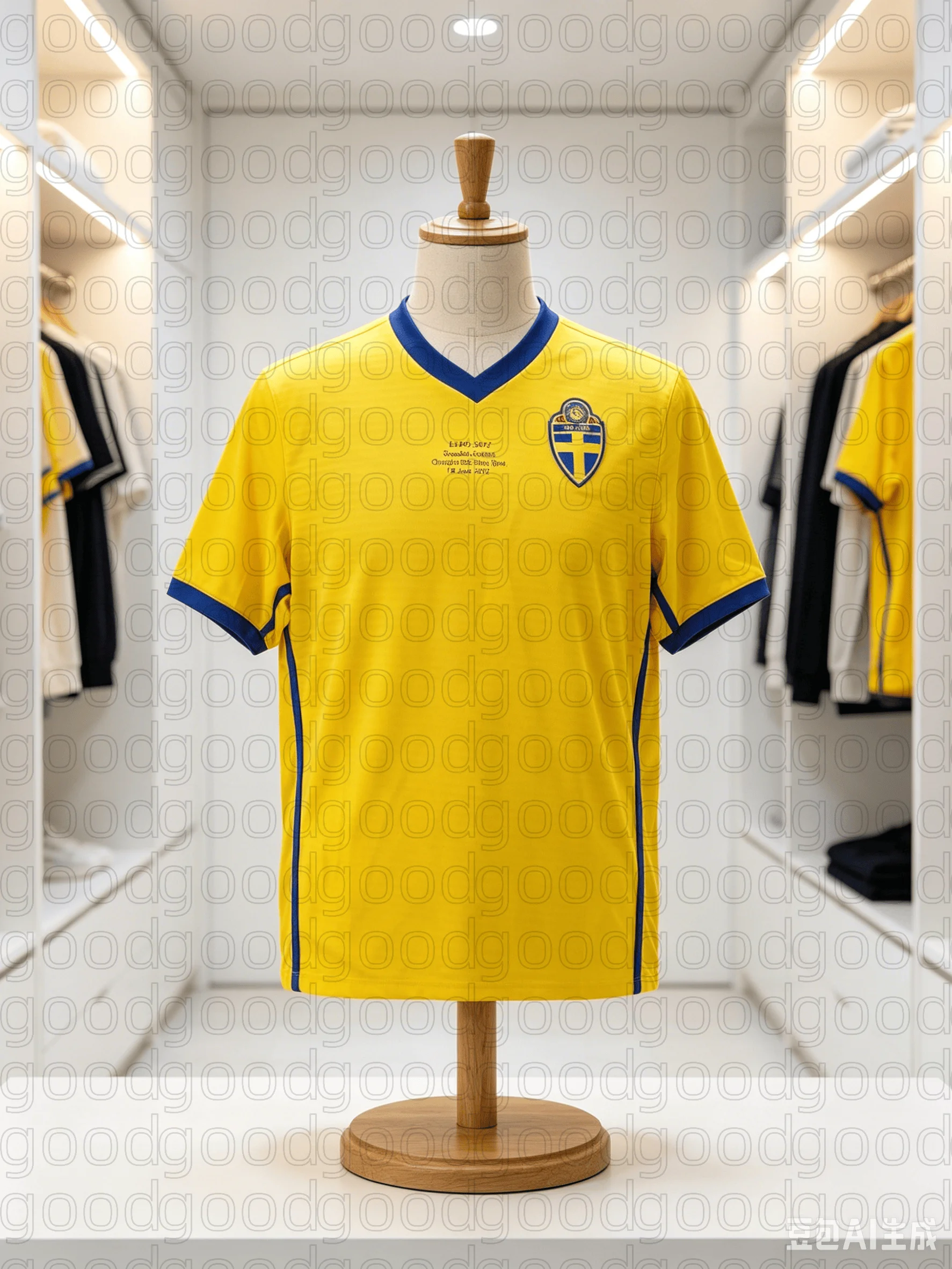 Camiseta de fútbol para hombre, de secado rápido, transpirable, de manga corta, de la selección sueca, Eurocopa 2012, con ribete amarillo y azul, cuello en V, para niños y adultos.