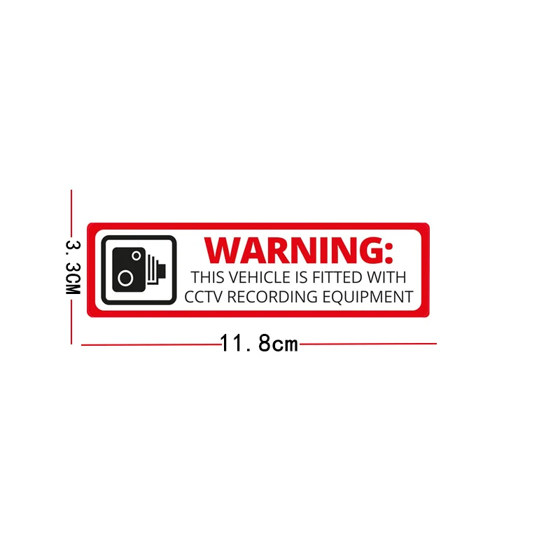 4Pcs Warning CCTV Recording Stickers, Waterproof Vinyl Car Decals