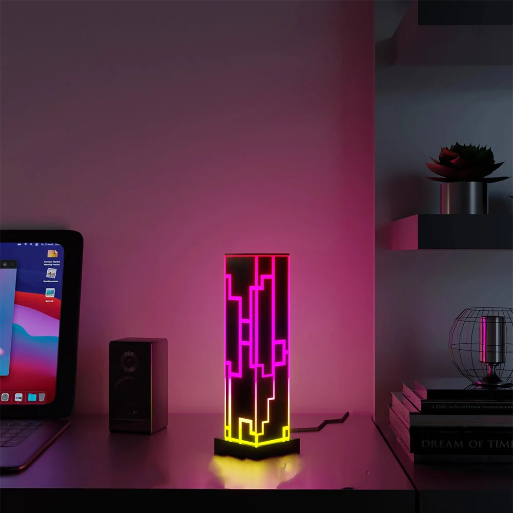 

Multicolor Cube Modern Design Light LED RGB Lamp For Home Decor Remote Table Lamp Office Portable Bedroom Color Desk Lighting