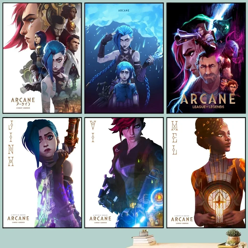 A-Arcane League Of Legends Movie Poster DIY Vintage Movie Poster Wall Art Painting Study Stickers Small Szie Wall Painting