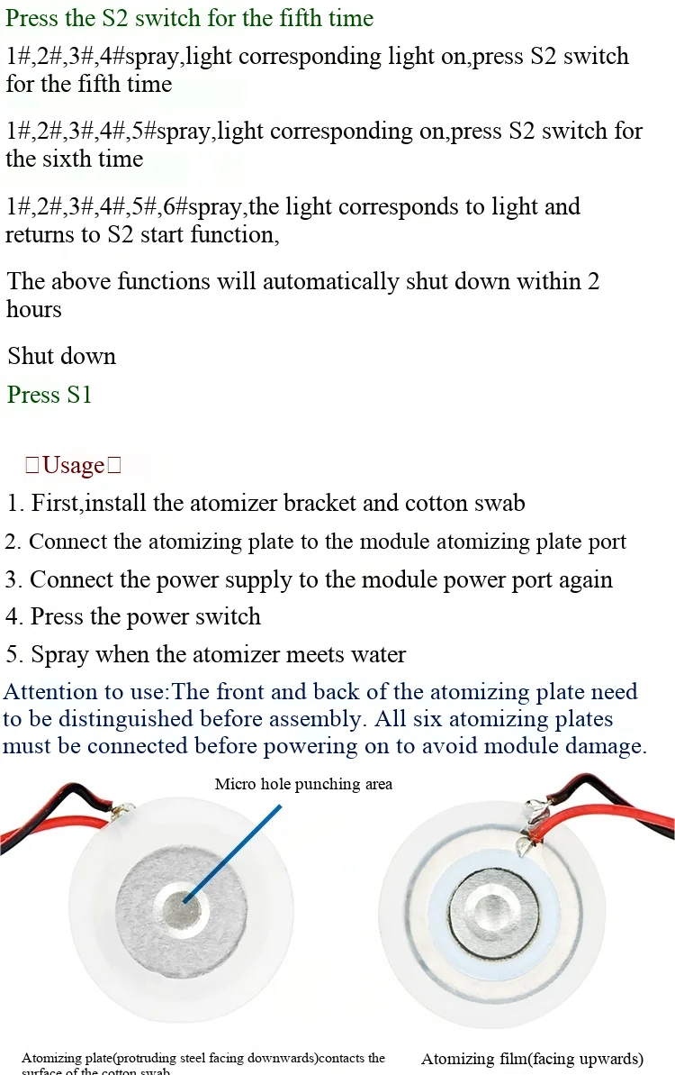 6-Sprüh-Luftbefeuchtermodul, Zerstäubungsplatte, integrierter Schaltkreis, elektronische DIY-Platine, 4-Sprüh-Wassernachfüllmodul – Detail 5