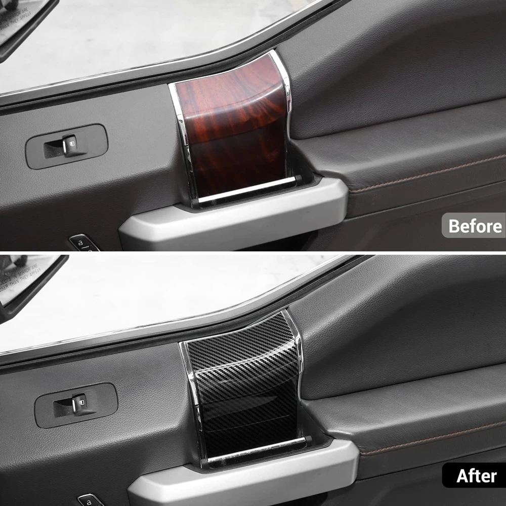 

​for Ford F150 2015-2020 Interior Door Handle Panel Trim ABS Cover Accessories Carbon Fiber Texture