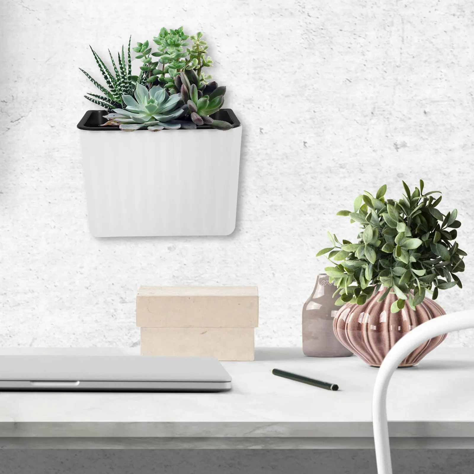 

2 шт. настенных кашпо с автополивом, пластиковые подвесные горшки для растений, автоматический полив, для суккулентов, декоративные