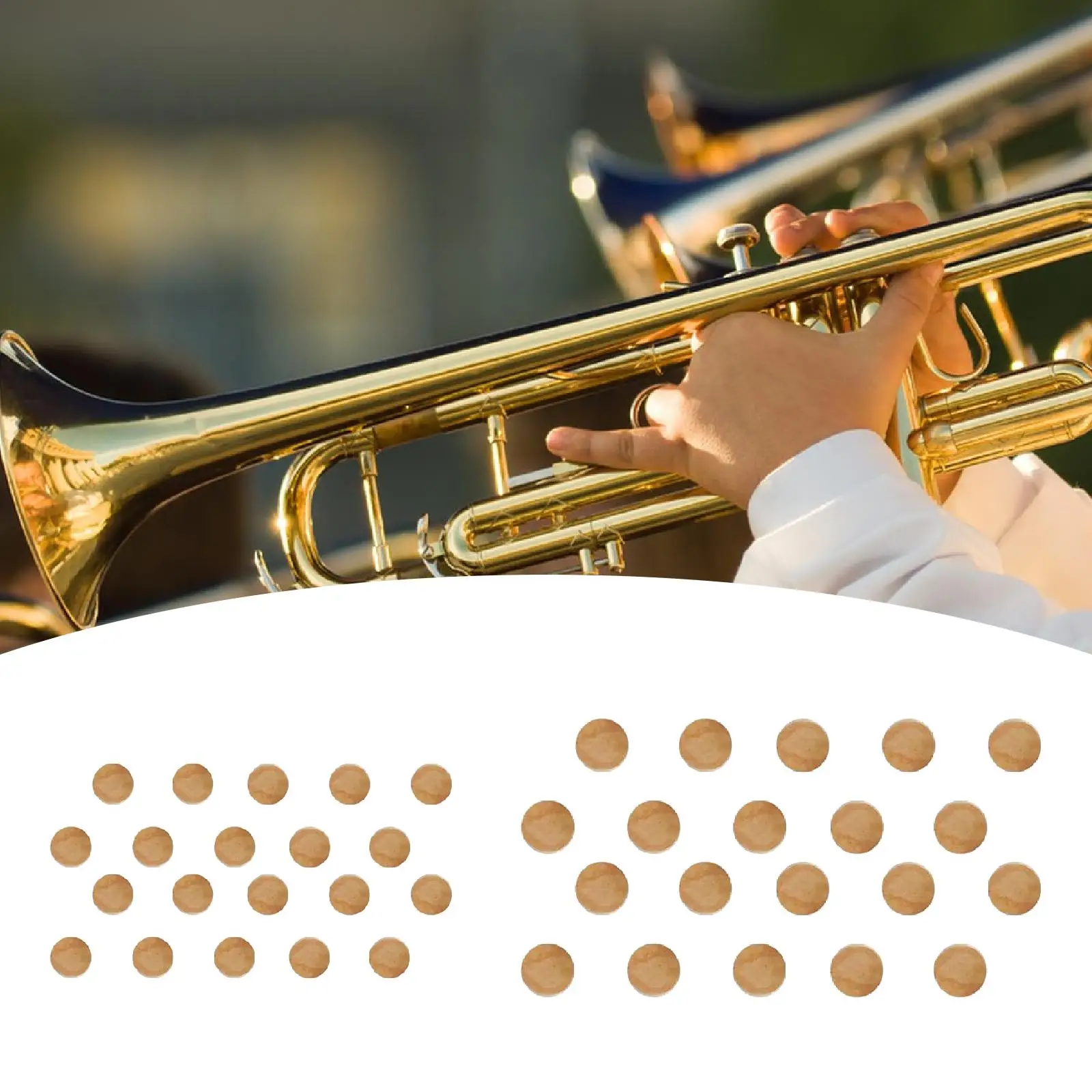 20x Trumpet Cork Pads Portable Water Key Pad Musical Instrument Accessories Replacement for Trombone Wind Instrument Cornet
