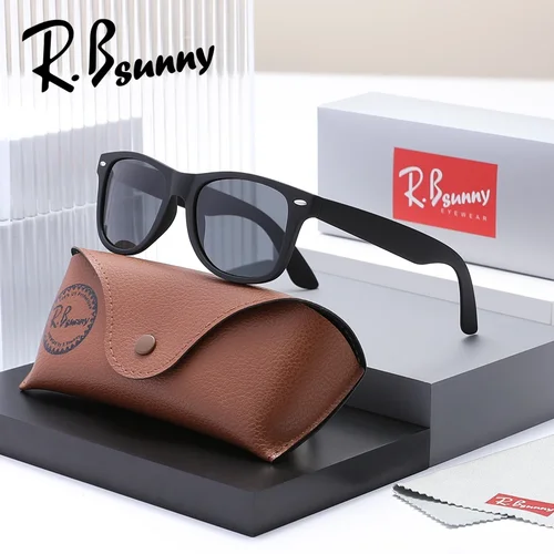 Imagen 2 del producto RBsunny gafas de sol polarizadas cuadradas clásicas para hombres y mujeres UV400 gafas clásicas Retro gafas de conducción antideslumbrantes de moda masculina