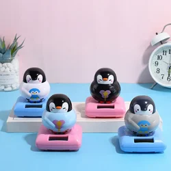 Creative Cute Solar Powered Swinging Penguin Doll Auto Ornament Cartoon Kids Toy Gift with Automatic Car Dashboard Accessories