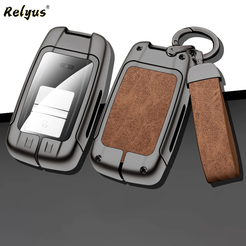 

New Zinc Alloy Leather Car Remote Key Case Cover Fob Protector Shell for Acura MDX RDX TSX RSX Integra TL RL NSX TLX ILX ZDX RLX