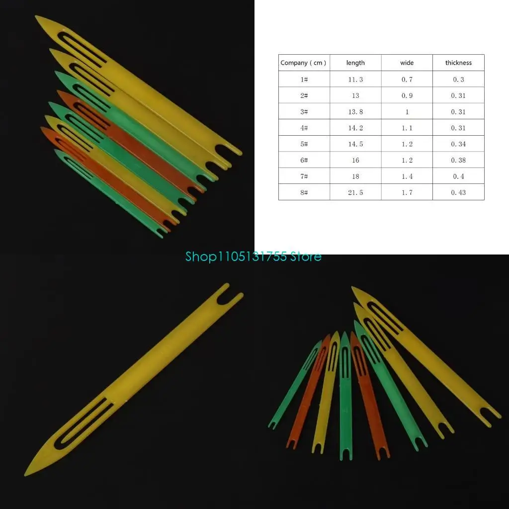 

K0EF 8 Pcs Plastic Fishing Netting Needle Shuttles Fishing Net Repair Line Equipment Cast Net Mending Needle Easy to Use