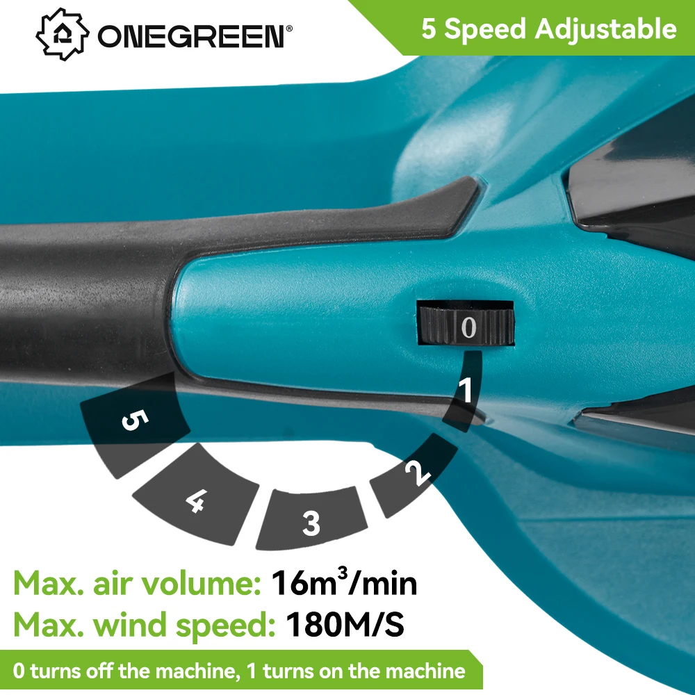 Imagem -04 - Soprador Elétrico sem Escova Engrenagens Soprador de Folhas sem Fio Super Poderoso Ferramentas de Limpeza Makita Bateria 18v 5500w