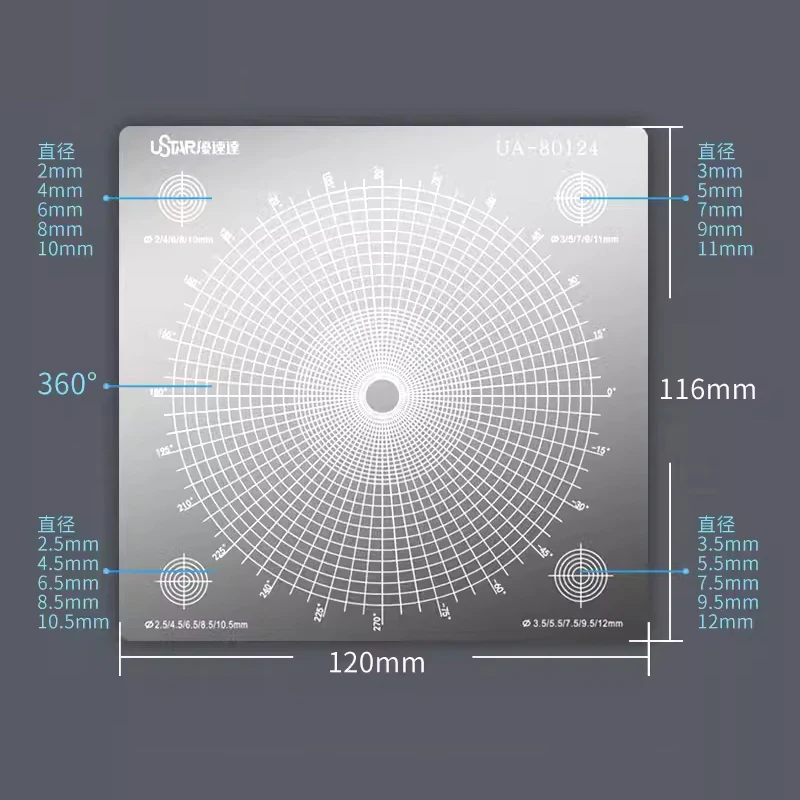 Ua80124 Cirkelvormige Geometrische Patronen Afplakband Metalen Snijplaat Mat Militaire Kit Hars Scifi Ambacht Diy Hobby Bouwgereedschap