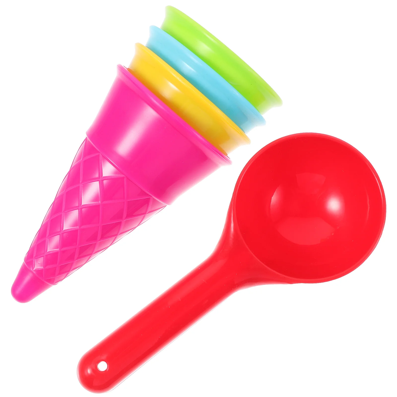 5 Pcs Ice Cream Cup Toys Outdoor Playing with Sand Kids Beach Plastic Childern Toddler