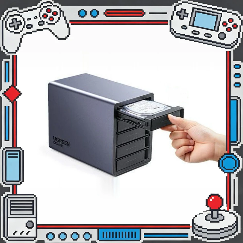 UGREEN 25288 Hard Drive Enclosure CM646 5 Bay 2.5 3.5in SATA USB-C 5Gbps Aluminum Case for Windows Linux macOS