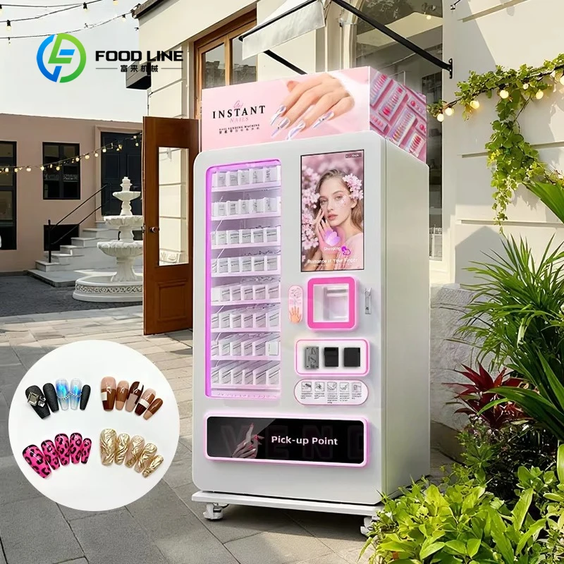 Top Rated Nail Art Vending Machine Customized Touchscreen Multi Language Custom Graphics For Premium Malls