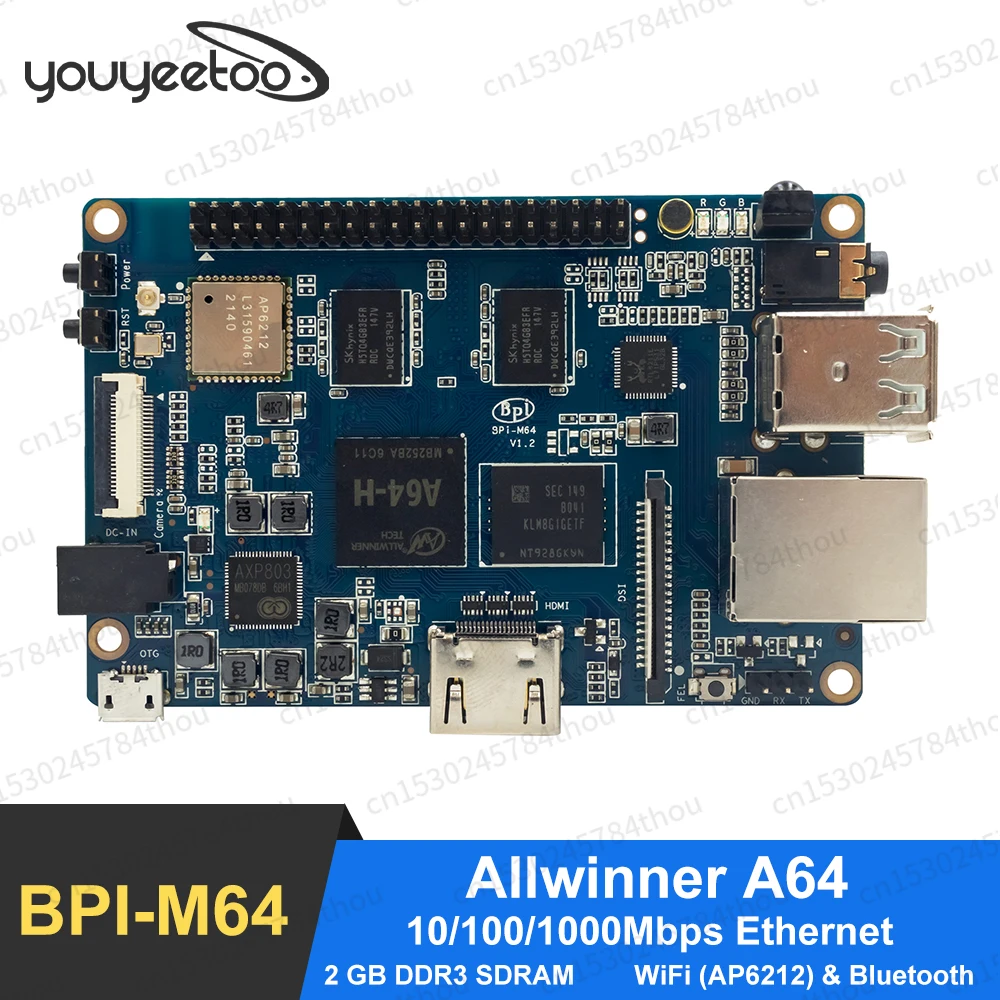 

Четырехъядерный процессор Smartfly banana pi BPI-M64 64-битный SBC с четырехъядерным процессором Allwinner A64 1,2 ГГц ARM Cortex A53 Демонстрационная плата Android и Linux