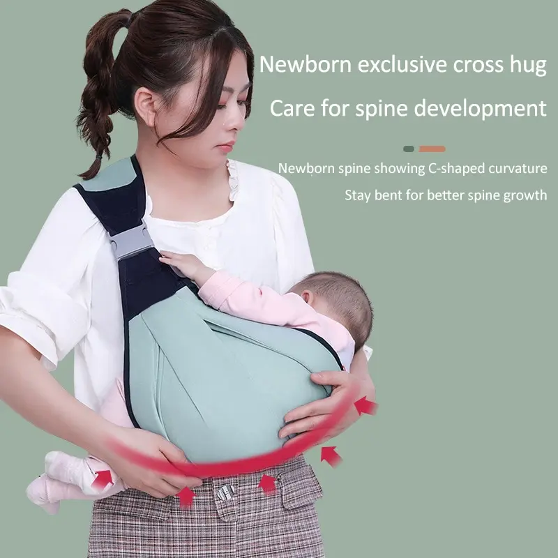 Green 1 Pcs Baby Sling ergonômico seguro e seguro M posição confortável Babywearing Transportadora